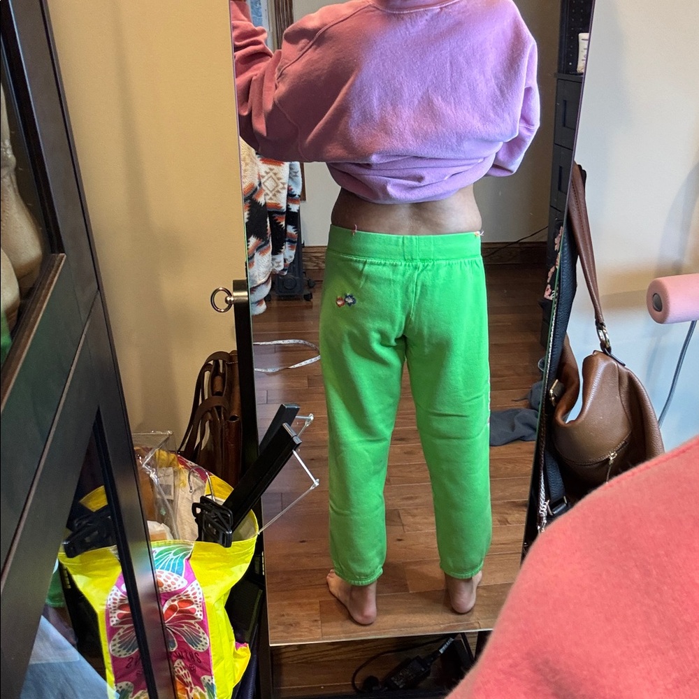 Y2K PINK Victoria's Secret Neon Green Ankle/Capri Jogger - Picture 12 of 12